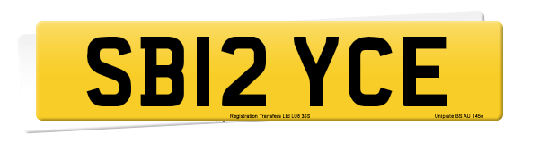 Registration number SB12 YCE